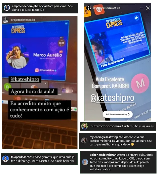 Depoimentos de alunos